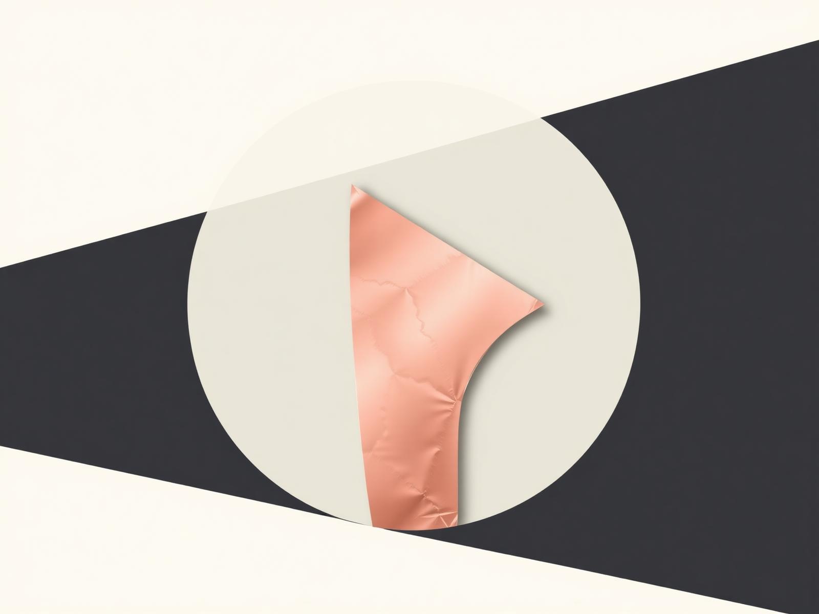 Abstract rose gold and cream geometric composition